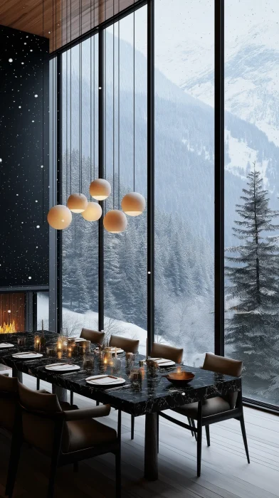 Luxurious Mountain Dining Room