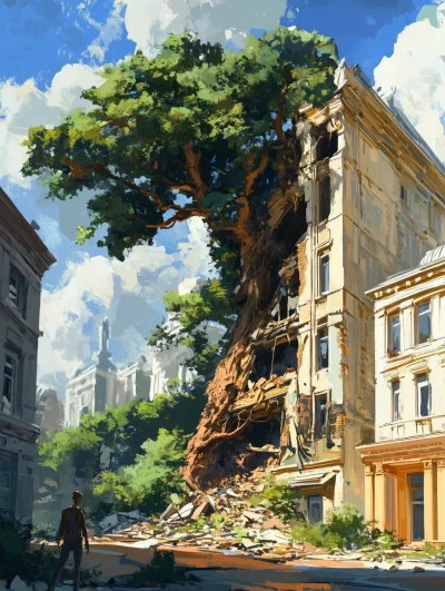 Tree Through Building