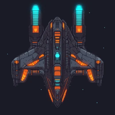 Futuristic Spaceship Sprite