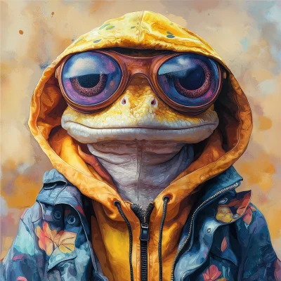 Retro Gecko in Jacket