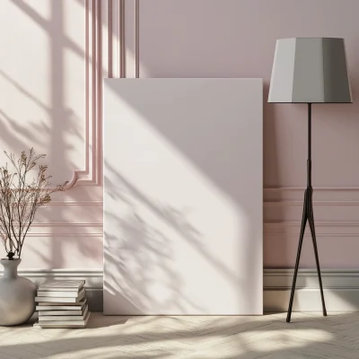 Modern Light Pink Wall Mockup