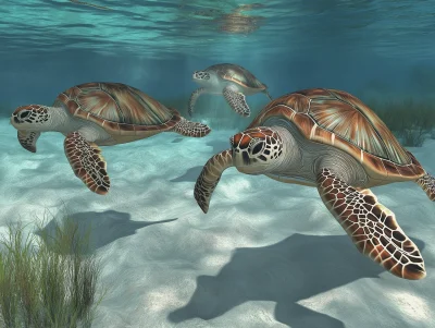 Loggerhead Turtles in Great Barrier Reef