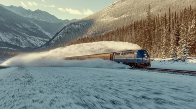 Train in Snowy Landscape