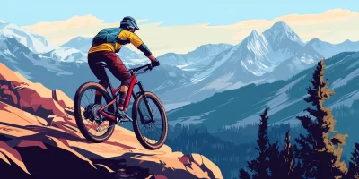 Mountain Biker in Action