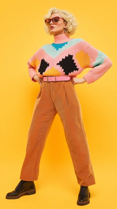 Fashion Editorial with Argyle Sweater