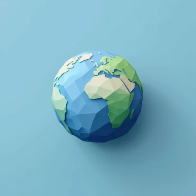 Minimal Geometric Earth Logo