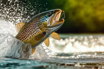 Brown Trout Leaping