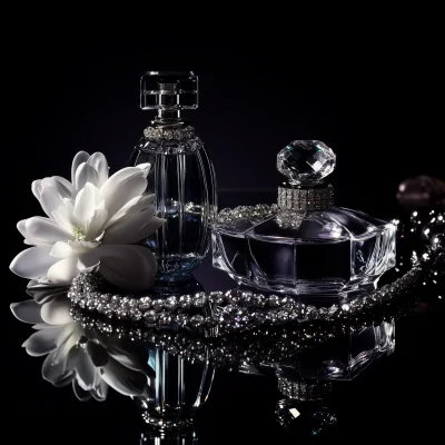 Elegant Still Life of Jewelry and Perfume