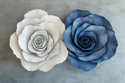 Blue and White Roses