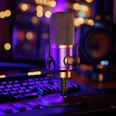 Purple and Gold Podcast Equipment