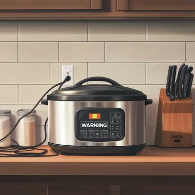 Slow Cooker with Warning Flag