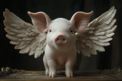 Realistic Winged Pig