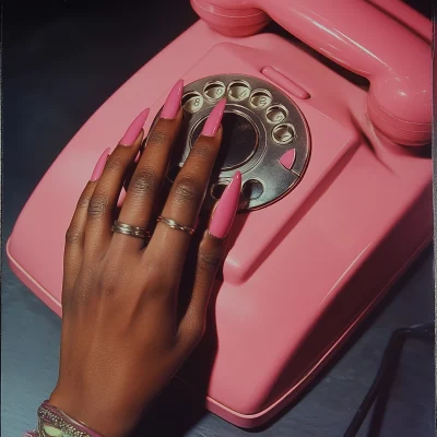 Hand with Vintage Phone