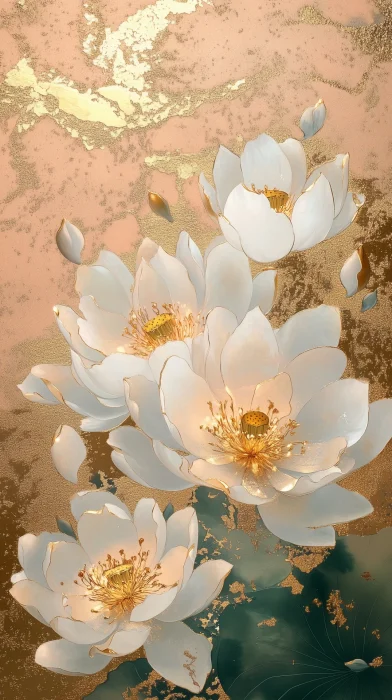 Delicate Gold Leaf Painting