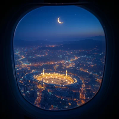 View of Mecca at Night