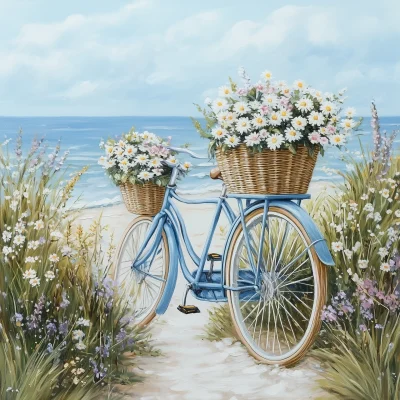 Blue Bicycle on the Beach