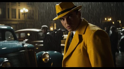 Dramatic Detective in Rainy Streets