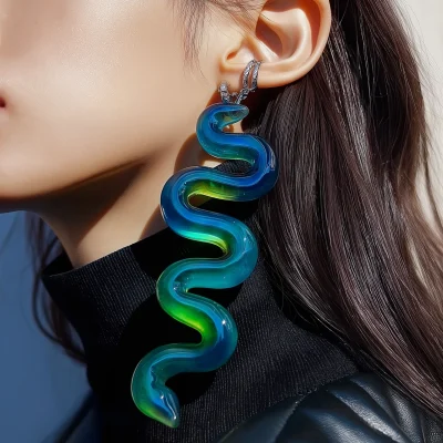 Bold Spiral Snake Earrings