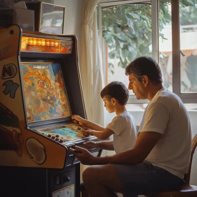 Father and Son Arcade Fun