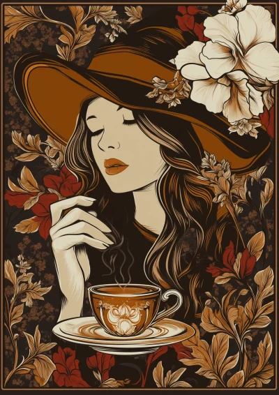 Art Nouveau Coffee Poster