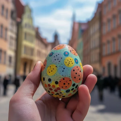 Colorful Easter Egg on Hand