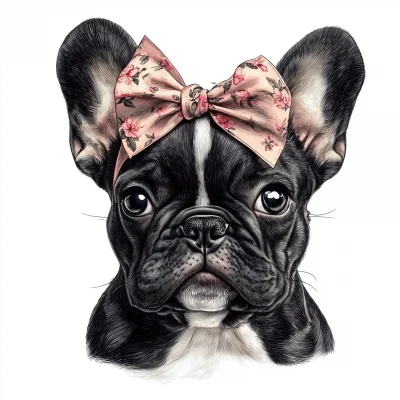 Cute Vintage French Bulldog