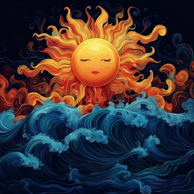 Psychedelic Sun and Waves