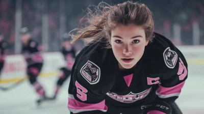 Fierce Female Hockey Player