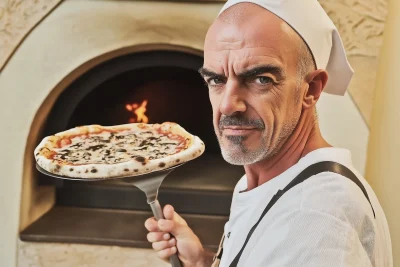 Bald Man with Pizza Hat