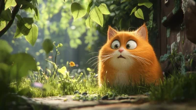 Confused Cat in the Forest