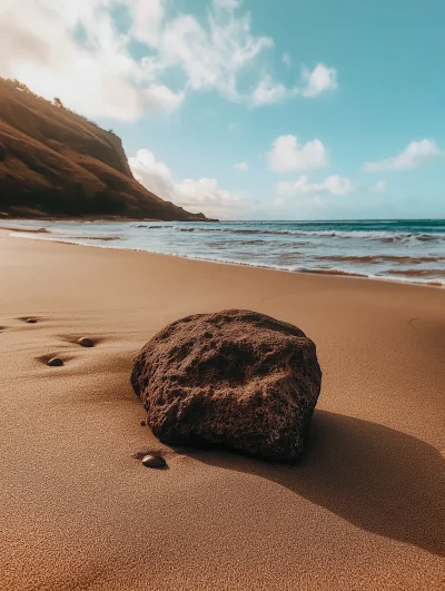 Rock on a Hawaiian Beach