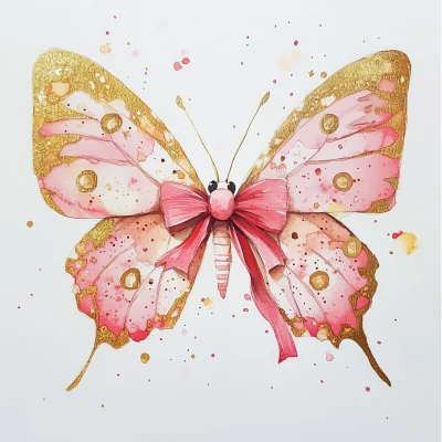 Pink and Gold Butterfly