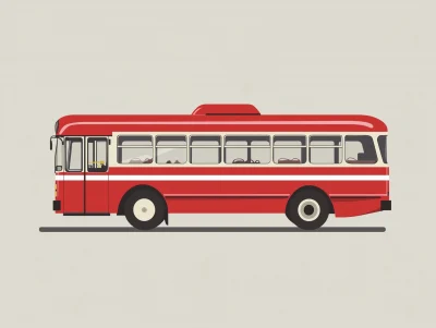 Flat Illustration of a Bus