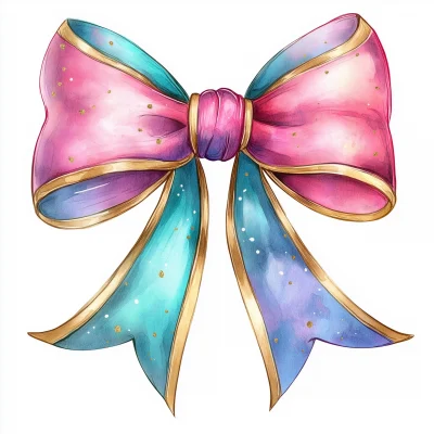 Colorful Watercolor Bow