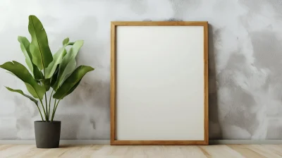 Blank Picture Frame with Plant