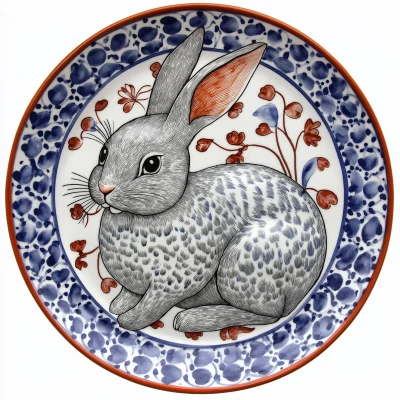 Talavera Plate Rabbit