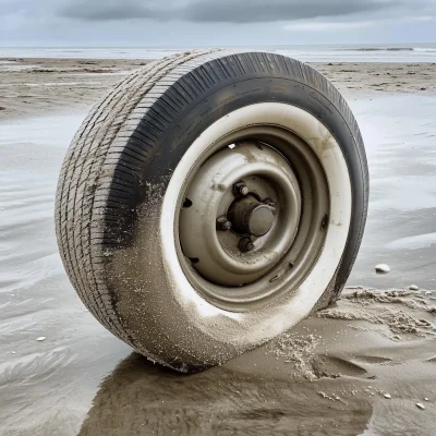 Vintage Tire on the Beach