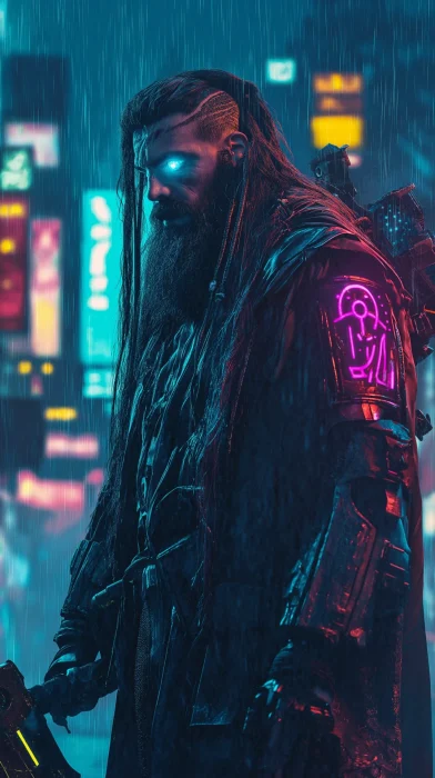 Cyberpunk Viking Warrior