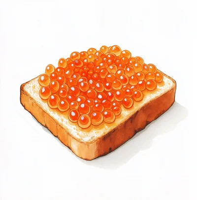 Caviar on Toast Illustration