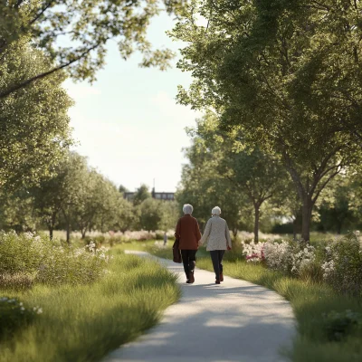 Elderly Woman in Park