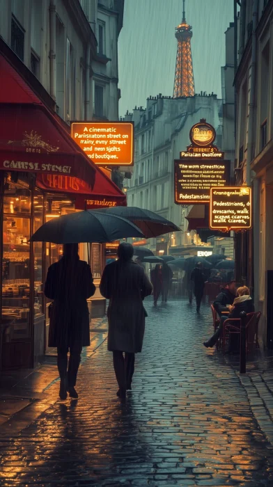 Parisian Street in Rain