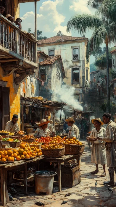 Rio de Janeiro Market Square 1870