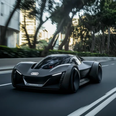 Futuristic Audi on the Road