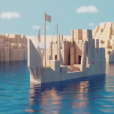 Minimalist Ancient Warship