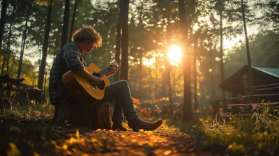 Young American Man Playing Country