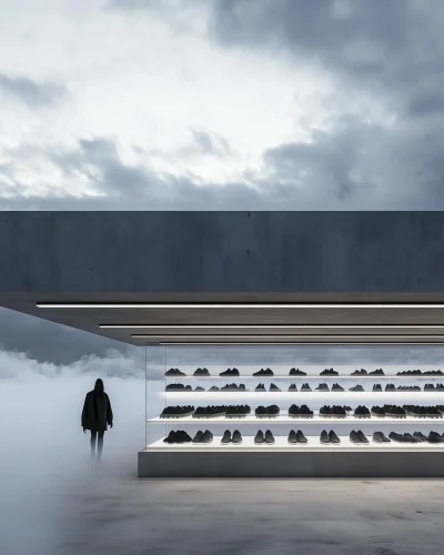 Brutalist Concept Store in the Clouds