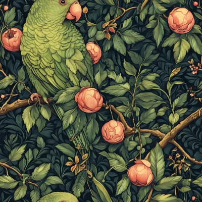 Green Parrot Illustration