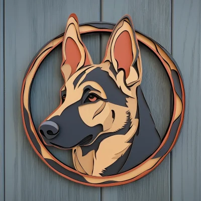 Colored Laser Cut Dog Wall Hanging