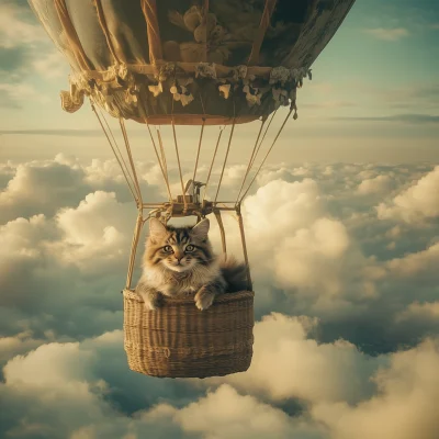 Cat in a Hot Air Balloon