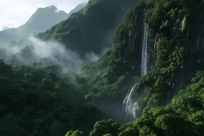 Tropical Rainforest Waterfall